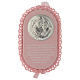 Medalha para berço prata oval Virgem Ave Maria e caixa de música cor-de-rosa s1