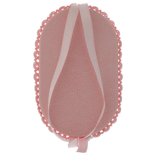 Capoculla rosa ovale Argento e smalto Angelo con preghiera e Carillon 2