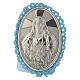 Holy Heart medallion cradle decoration with musical box light blue color s1
