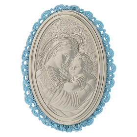 Medaglione Argento Madonna della Seggiola carillon Azzurro