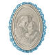 Silver cradle medallion Our Lady with musical box light blue s1