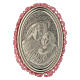 Médaillon argent Vierge à la chaise carillon rose s1