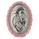 Medalha para berço prata Sagrada Família caixa de música cor-de-rosa s1