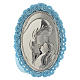 Medalha para berço prata bilaminada Maternidade caixa de música azul s1