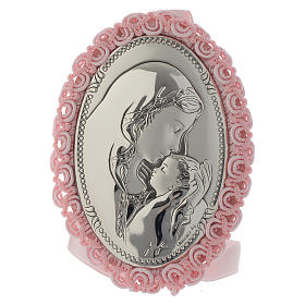 Médaillon lit argent bi-laminé Maternité carillon rose