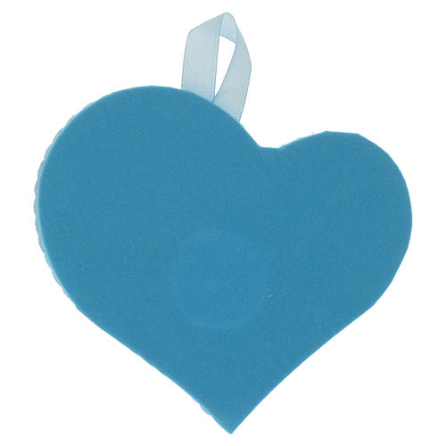 Obrazek nad kołyskę srebrny Serce Anioł Stróż błękitny medalion 2