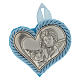 Obrazek nad kołyskę srebrny Serce Anioł Stróż błękitny medalion s1