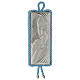 Holy Family medallion in silver and fabric with musical box light blue s1