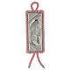 Médaillon argent pour lit rectangulaire Vierge à l'Enfant carillon rose s1