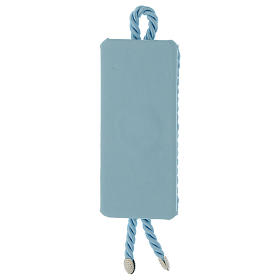 Médailles et icône pour lit enfant: Médaillon pour lit bleu Sainte Face en argent avec carillon