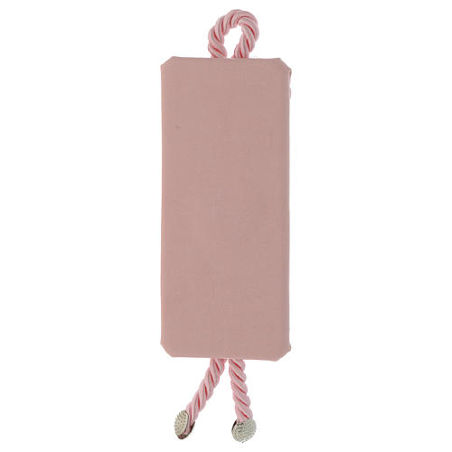 Medaglione capoculla in Argento Volto di Cristo con Carillon Rosa 2