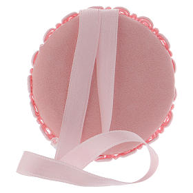 Medalhões e Medalhas para Berço: Medalha para berço cor-de-rosa com Anjo caixa de música