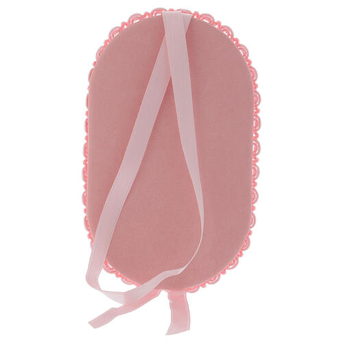 Ovale Dekoration fűr Wiege mit Engelchen, Gebet und Glockenspiel 2