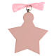 Schutzengel-Medaillon für Kinderbett, rosa, Sternform, mit Schleife s3