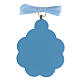 Médaille berceau fleur ange bois bleu s3