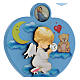 Schutzengel-Medaillon für Kinderbett, blau, Herzform, mit Schleife s2