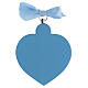 Coeur médaille berceau bleu avec noeud s3
