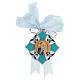 Light blue medal for boy's cradle, enamelled Virgin with Child s1