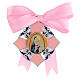 Pink medal for girl's cradle, enamelled Virgin with Child s1
