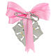 Pink medal for girl's cradle, enamelled Virgin with Child s2