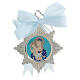 Médaille pour berceau Vierge à l'Enfant turquoise s1