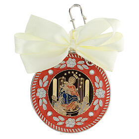 Cradle medal, Our Lady of Pompei, white