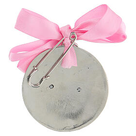 Medalla para cuna Virgen Niño rosa