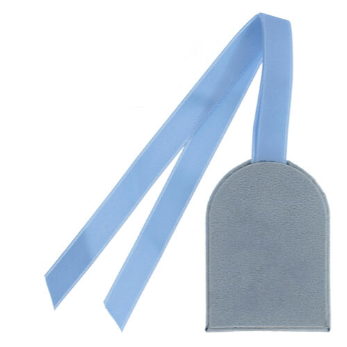 800er Silbermedaillon in Himmelblau mit Madonna und Jesus 2