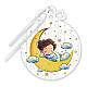 Médaille pour lit enfant en bois, enfant sur la lune, 15x10 cm s1