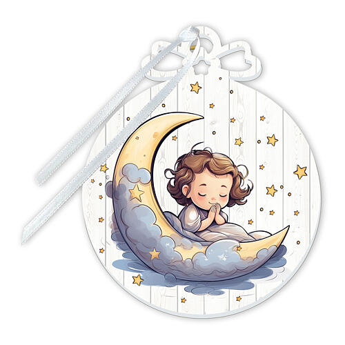 Bild für Kinderbett mit betendem Mädchen aus Holz 15X10 cm 1