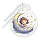 Wooden crib medal with praying girl 15X10 cm s1