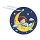 Cradle medal, blue background, child on the moon, 3 in s1