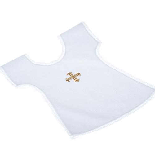 Petite camisole pour baptême,croix or 1