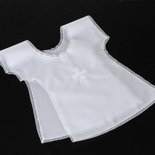 Baptismal full bib white cross 4