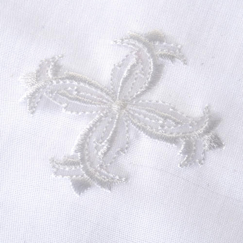 Baptismal full bib white cross 3