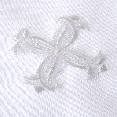 Baptismal full bib white cross 2