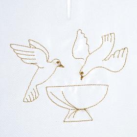Túnicas e Velas para Batizado: Túnica batismo pombas pia batismal