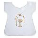 Baptismal gown in satin, cross, dove, candle, font s1