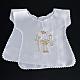 Baptismal gown in satin, cross, dove, candle, font s4