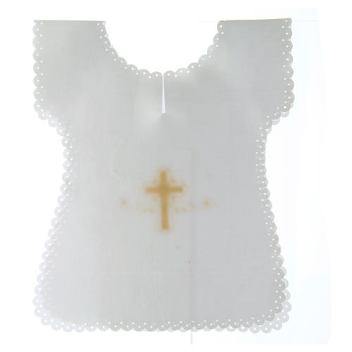 Baptism gown in satin with golden cross 38X31 cm 2