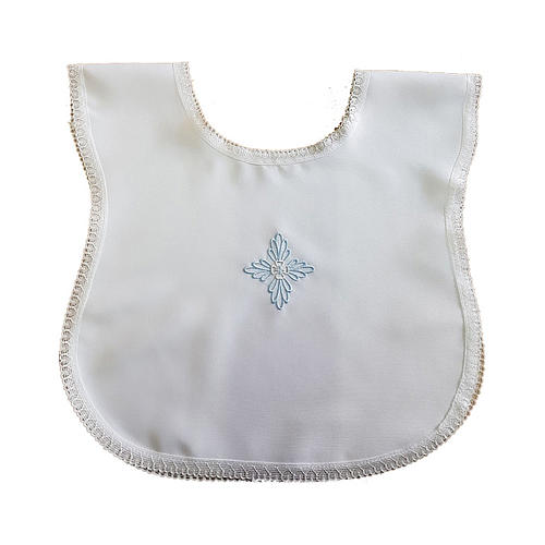 Baptism gown with light blue cross 1