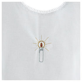 Túnicas e Velas para Batizado: Túnica batismo bordado vela 100% algodão