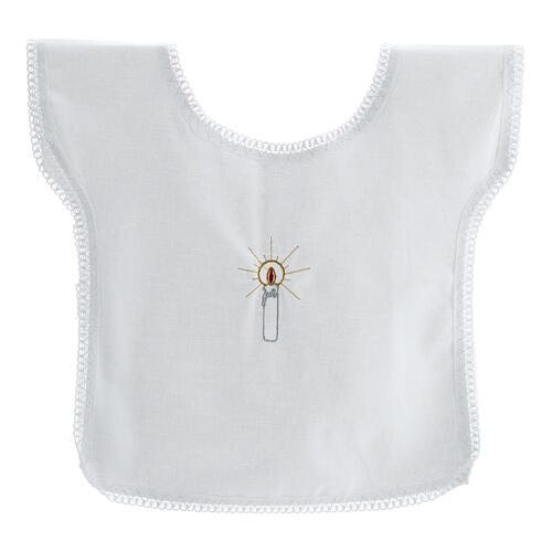 Baptismal gown 100% cotton with candle embroidery 1