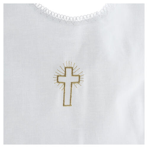 Baptismal gown 100% cotton with cross embroidery 2