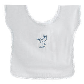 Túnicas e Velas para Batizado: Túnica batismo bordado pomba 100% algodão