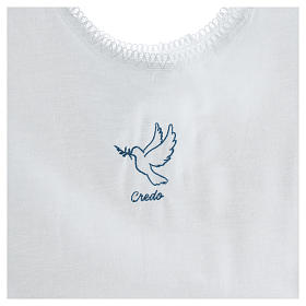 Túnicas e Velas para Batizado: Túnica batismo bordado pomba 100% algodão