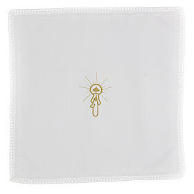 Handkerchiefs for Baptism, set of 10, white cotton blend with embroidery