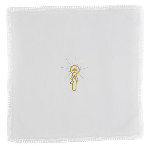 Baptism handkerchiefs 10 pcs white embroidered cotton blend 1