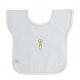 Baptism set bib and handkerchief 10 pcs in white cotton blend with rhinestones s1