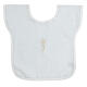 Baptism set bib and handkerchief 10 pcs in white cotton blend with rhinestones s5